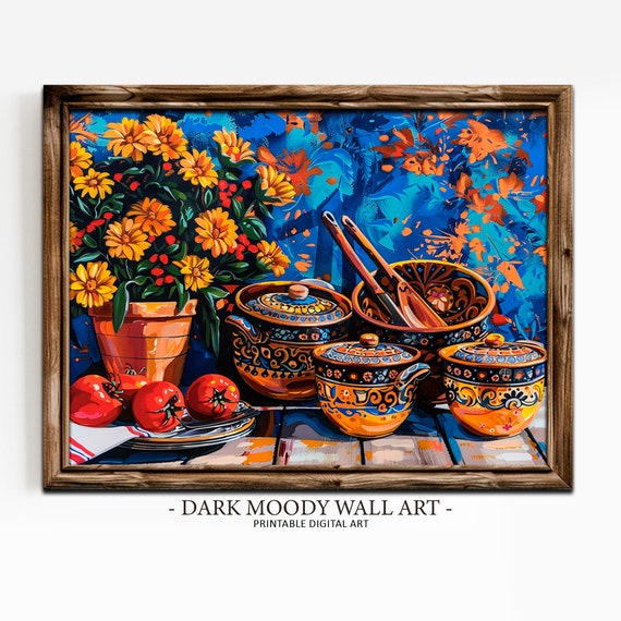 Mexican Talavera Kitchen Still Life Art Print