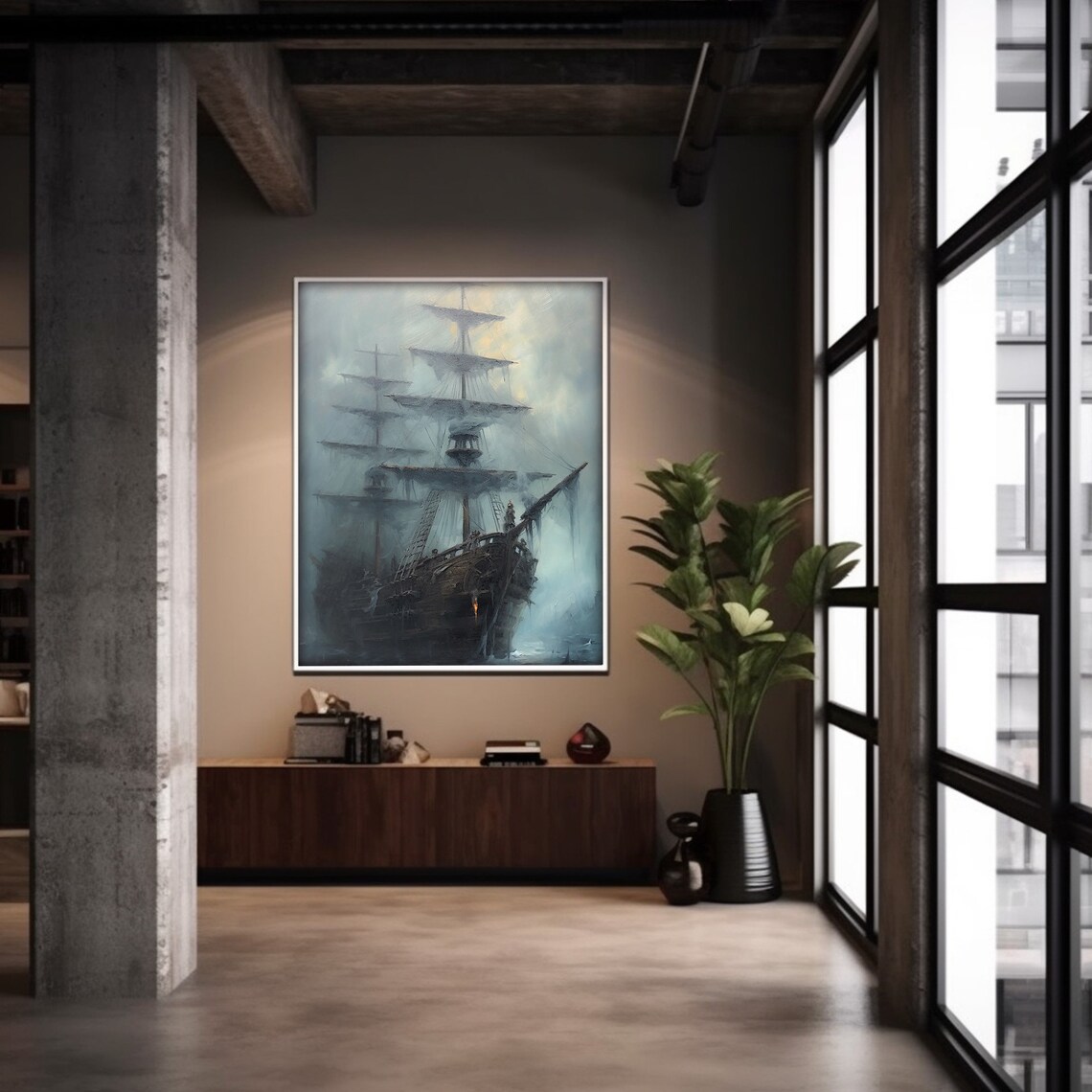 Ghost Pirate Sailing Ship Poster Print, Dark Academia - Image 6