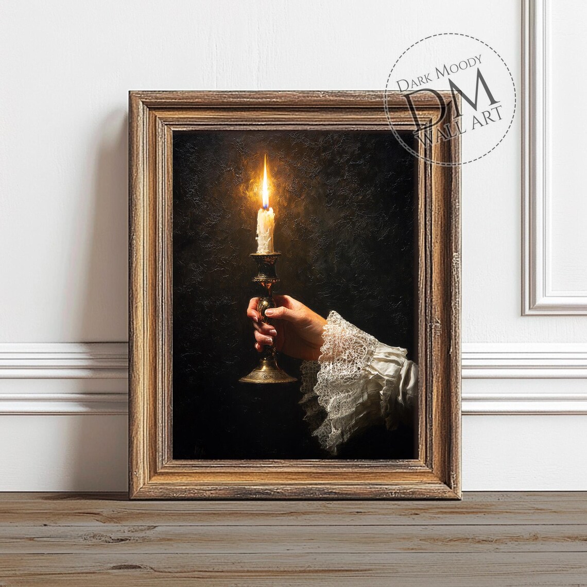 Gothic Victorian Candle Holder Hand Flame Art Print
