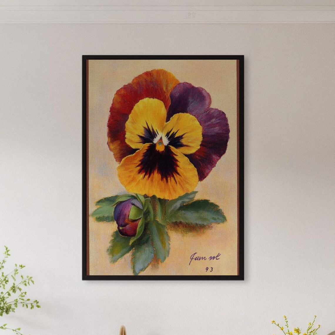 Vintage Pansy Flower Botanical Art Print
