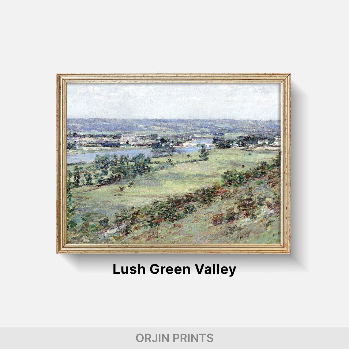 French Countryside Wall Art Print Lush Green Valley Tranquil Landscape Decor Orjin Prints 4124 - Image 2