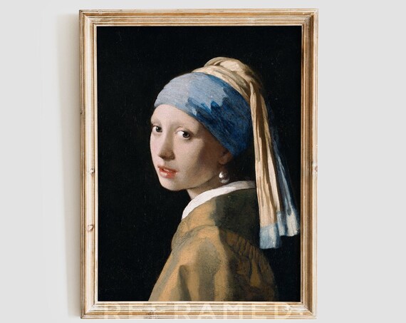 Vermeer Girl With A Pearl Earring Classic Dutch Portrait Art Poster