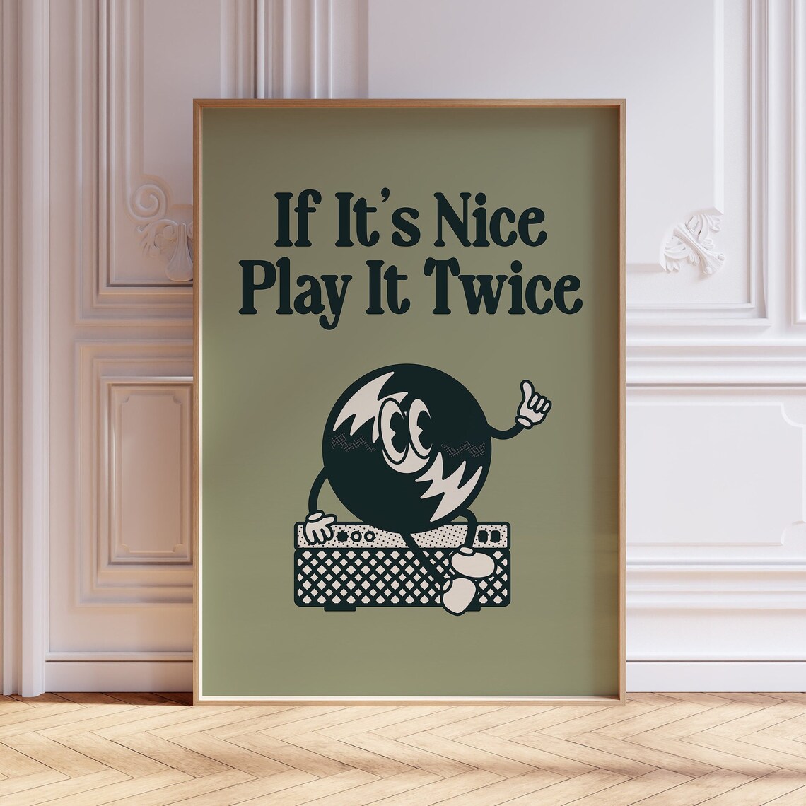 Retro Vinyl Play It Twice Music Art Print