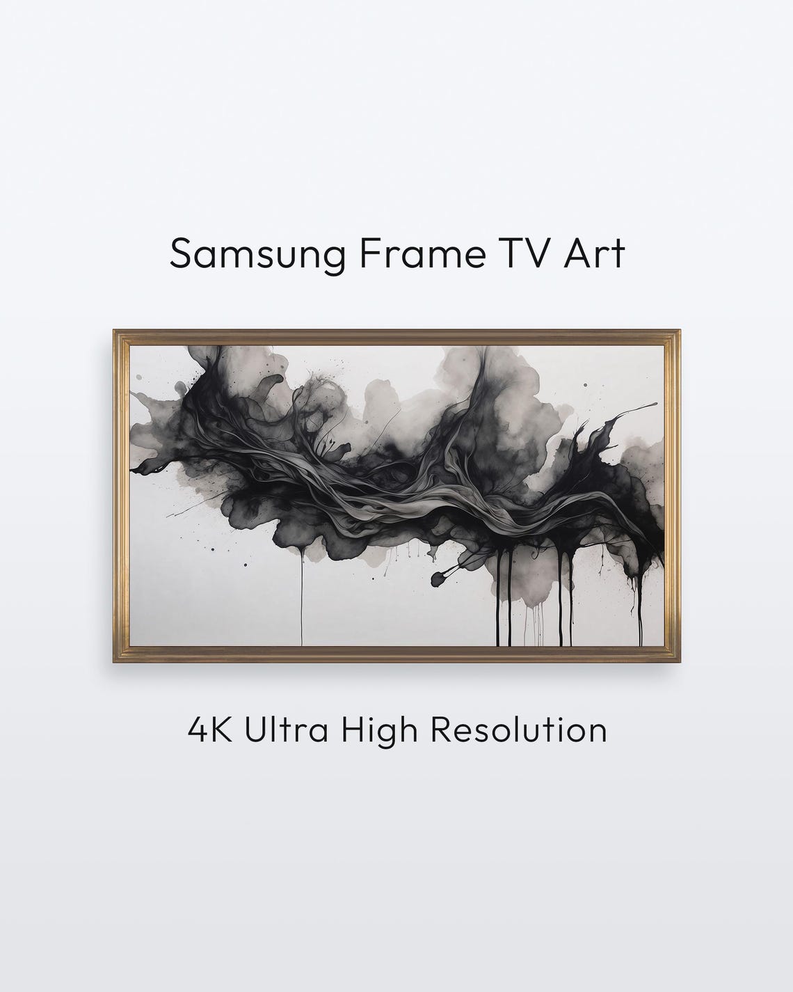 Samsung Frame Tv Abstract Moody Ink Artwork 4k Print