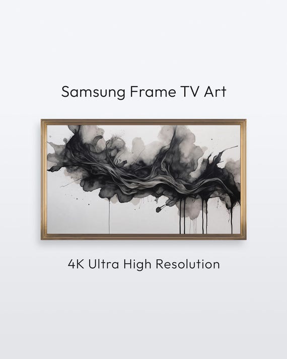 Samsung Frame Tv Abstract Moody Ink Artwork 4k Print