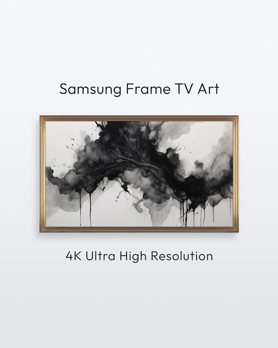 Samsung Frame Tv Haunting Dark Ink Art 4k Print