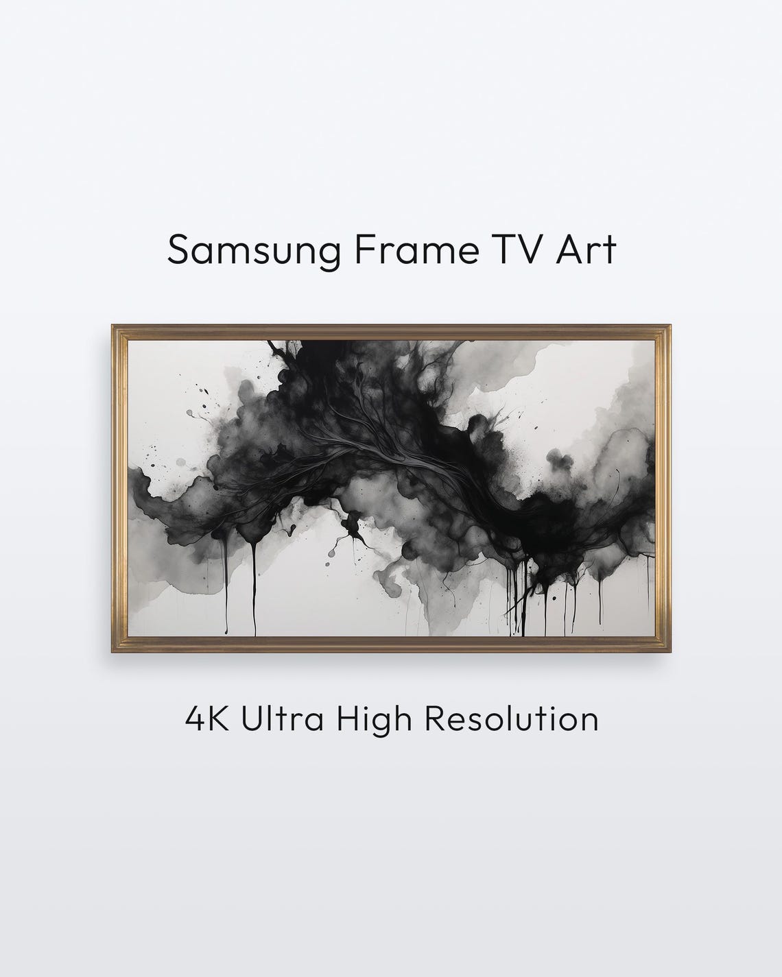 Samsung Frame Tv Haunting Dark Ink Art 4k Print