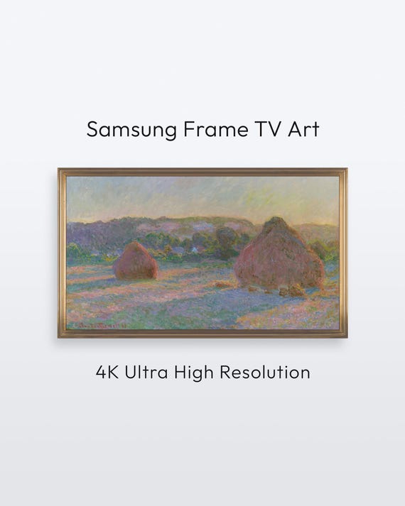 Monet Haystacks Samsung Frame Tv Art Famous Painting 4k Print