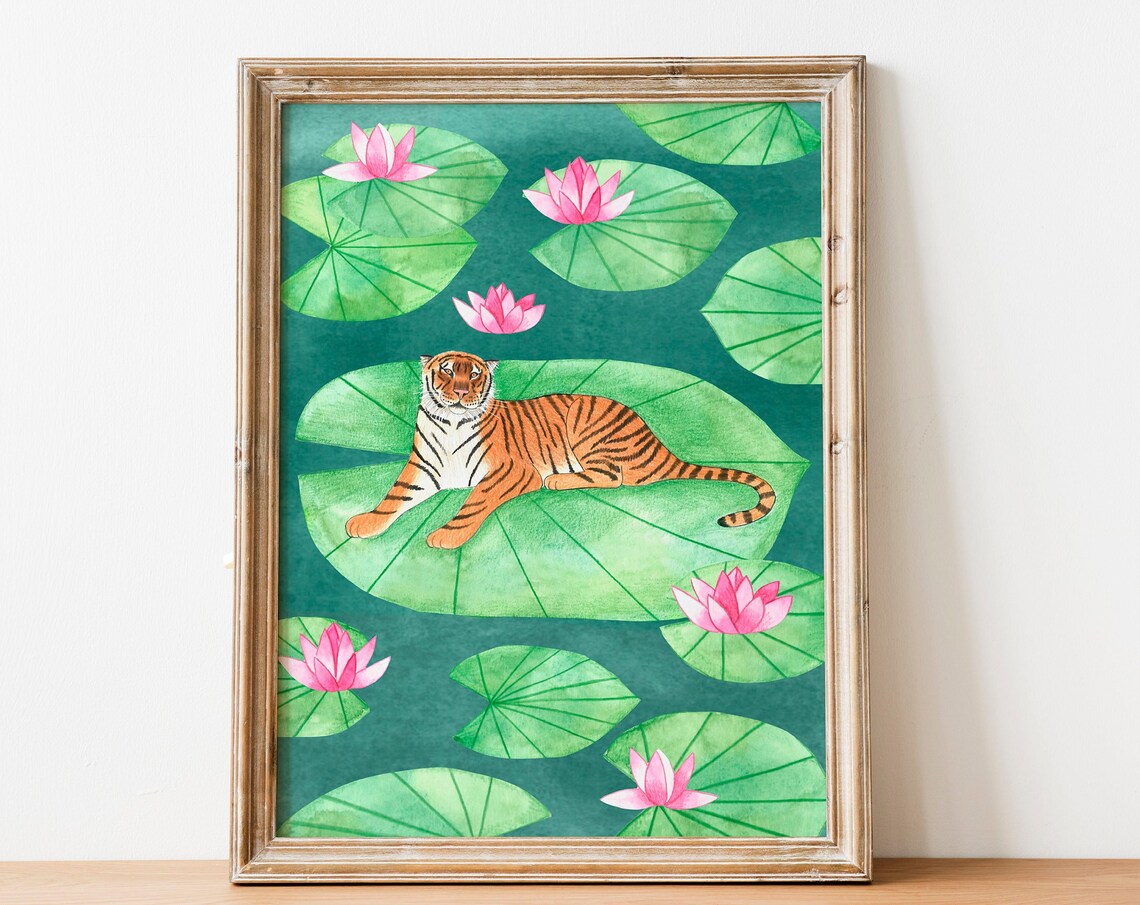 Tiger Jungle Animal Illustration Art Print
