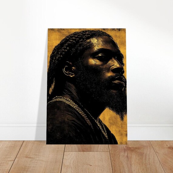 Golden Aura Man Canvas Art Abstract Portrait Wall Decor The Contemporary Collection
