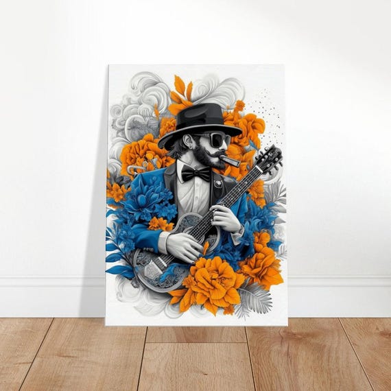 Jazz Musician Canvas Art Modern Boho Wall Decor The Contemporary Collection