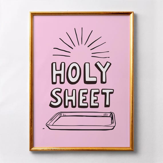 Quirky Kitchen Wall Art Funny Pink For Bakers