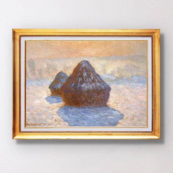 Claude Monet Haystacks Snow Effect Fine Art Glice 1891 Sku 0133