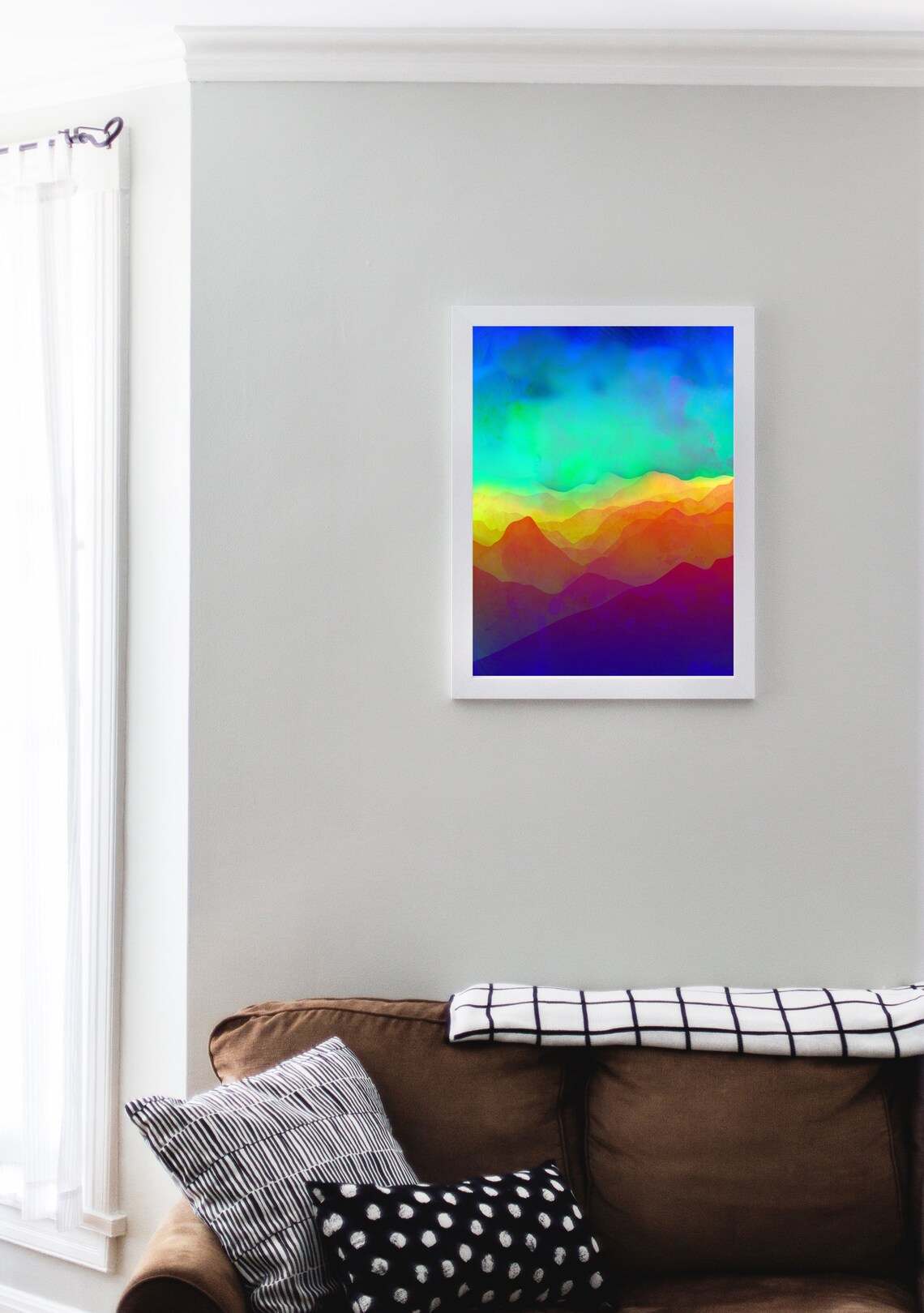 Misty Mountains Minimalist Art Print, Living Room Decor - Image 3