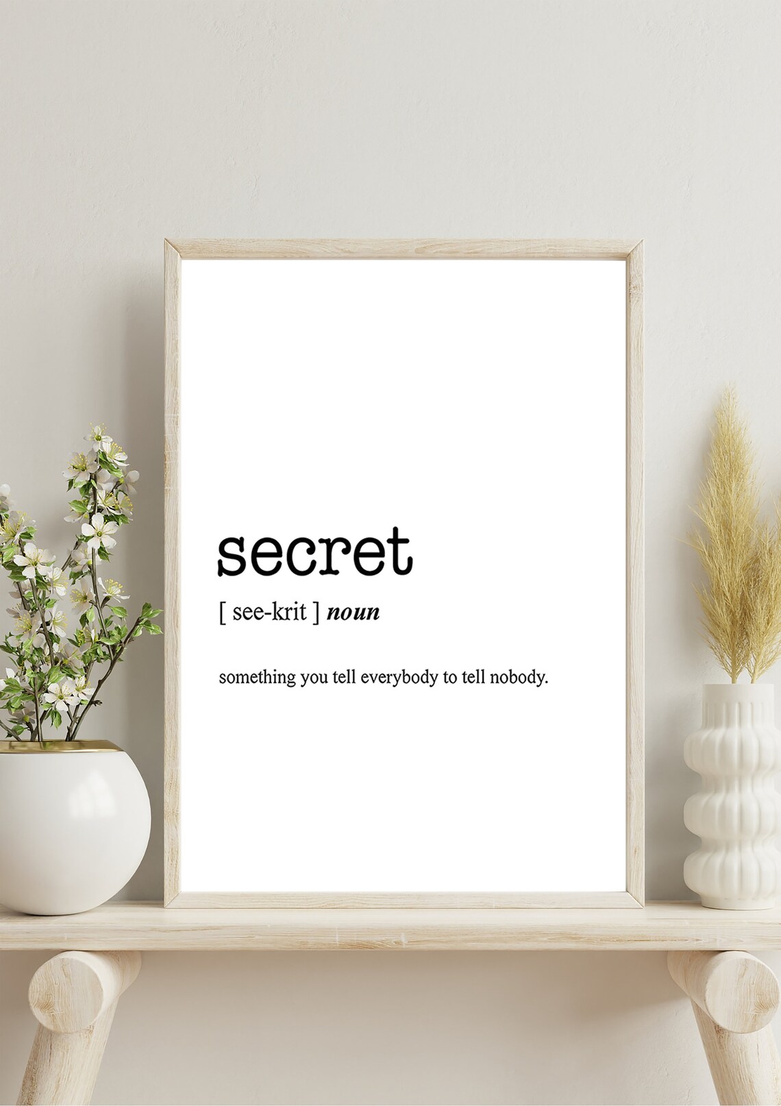 Secret Word Definition Poster Print Urban Dictionary Word Meaning Funny Gifthome Decor Typographic Posters Wall Decor Prints
