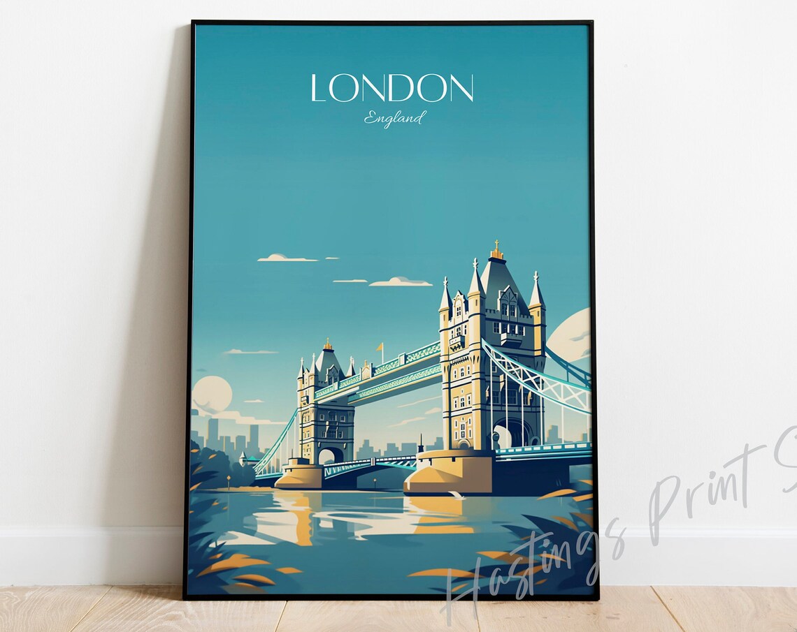 London Vintage Skyline Travel Poster
