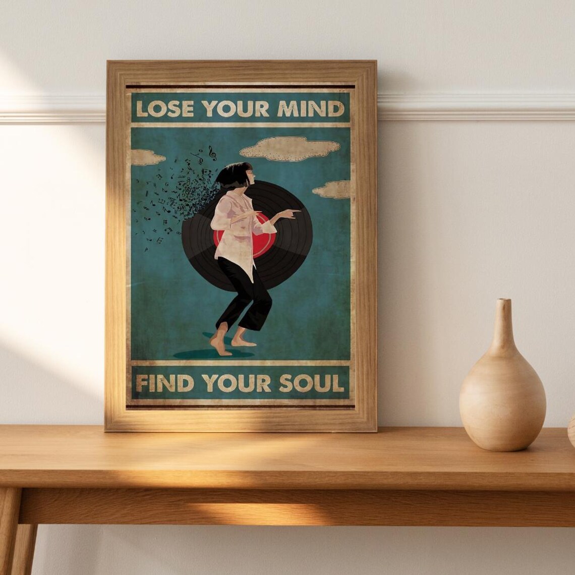 Lose Your Mind Find Your Soul Retro Vinyl Record Music Poster