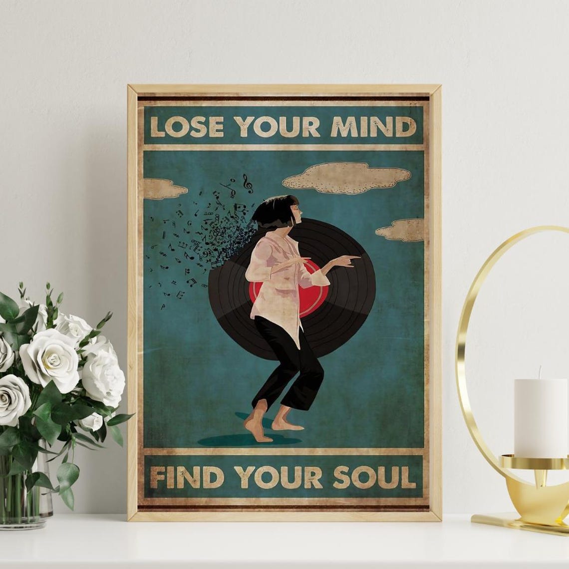 Lose Your Mind Find Your Soul Retro Vinyl Record Music Poster - Image 3
