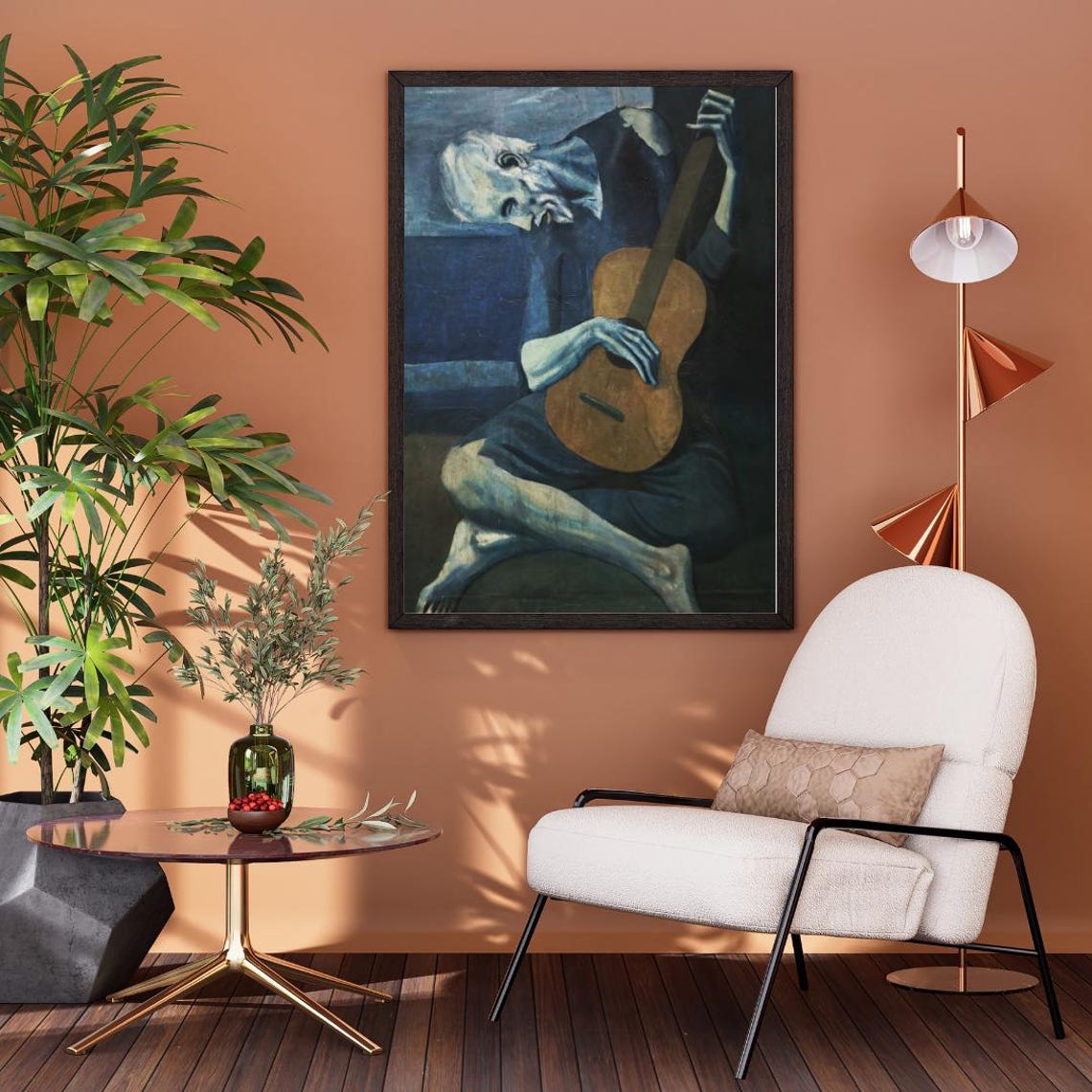 Pablo Picasso The Old Guitarist Wall Art Picasso Inspired Framed Art Pablo Picasso Decorative Gift - Image 2