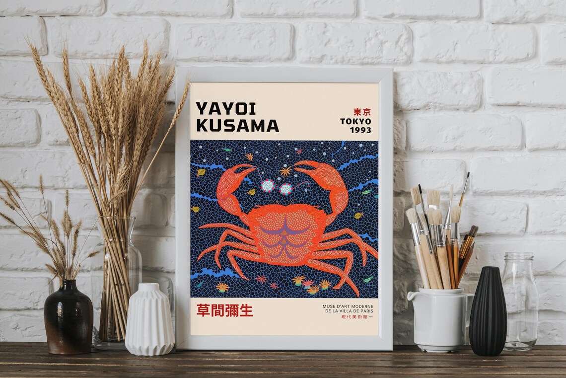Yayoi Kusama Tokyo 1993 Red Crab Exhibition Gallery Art Poster - Image 4