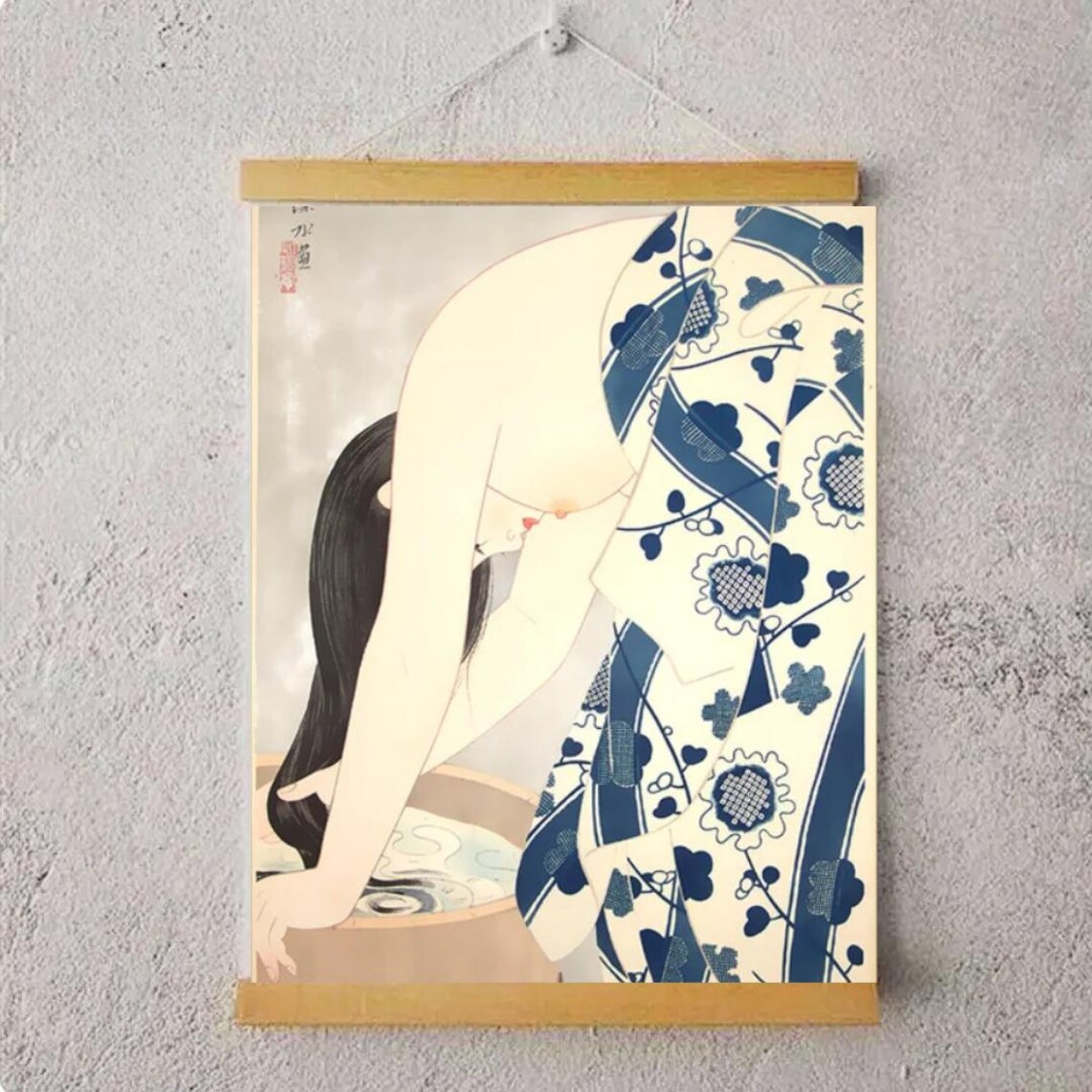 Hashiguchi Goyo Kamisuki Woman Combing Her Hair Japanese Art Poster - Image 4