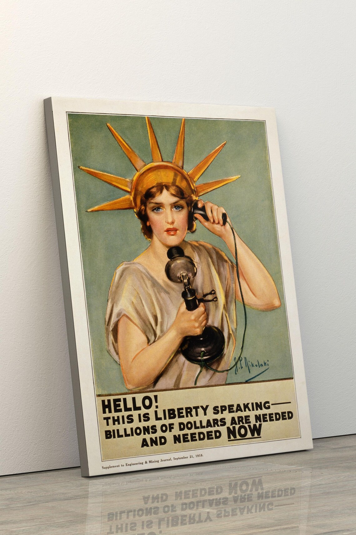 Vintage 1918 Liberty Loan WWI Patriotic Propaganda Art Poster - Image 5