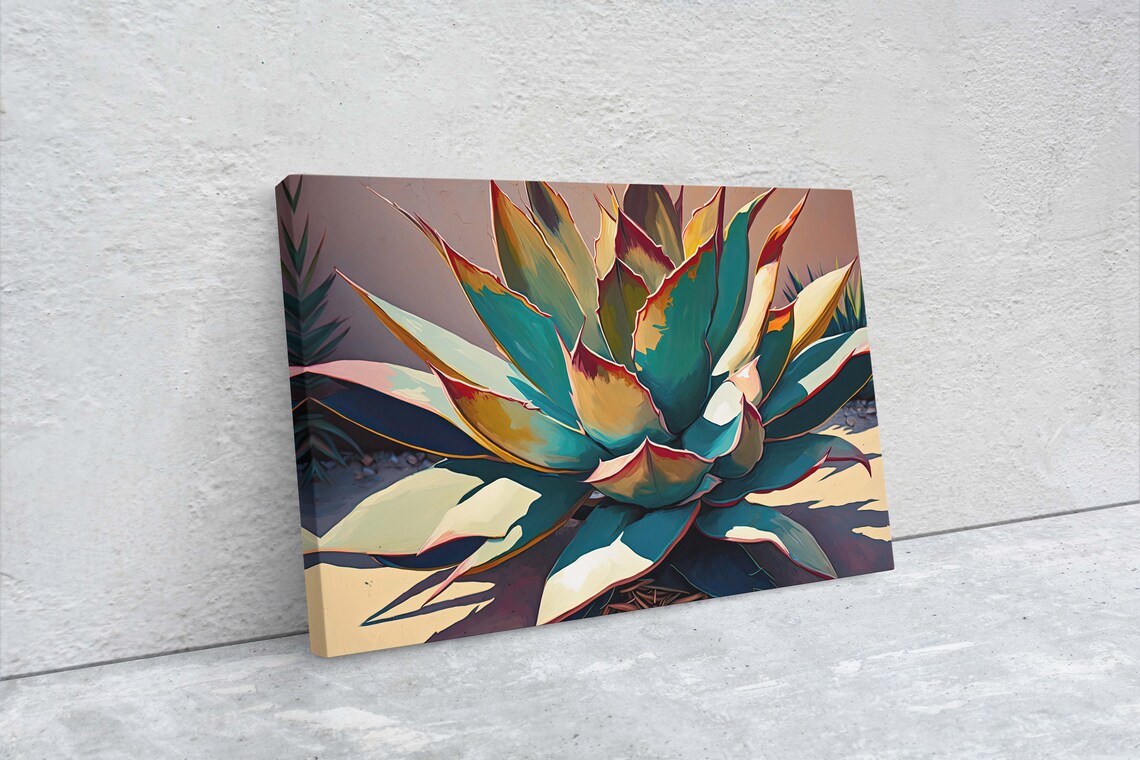 Agave Cactus Modern Art Print, Contemporary Plant Decor - Image 2