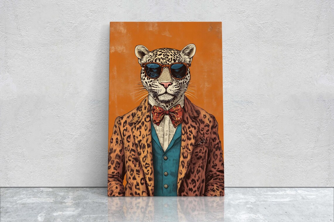 Hipster Leopard Cheetah Modern Animal Art Print - Image 2