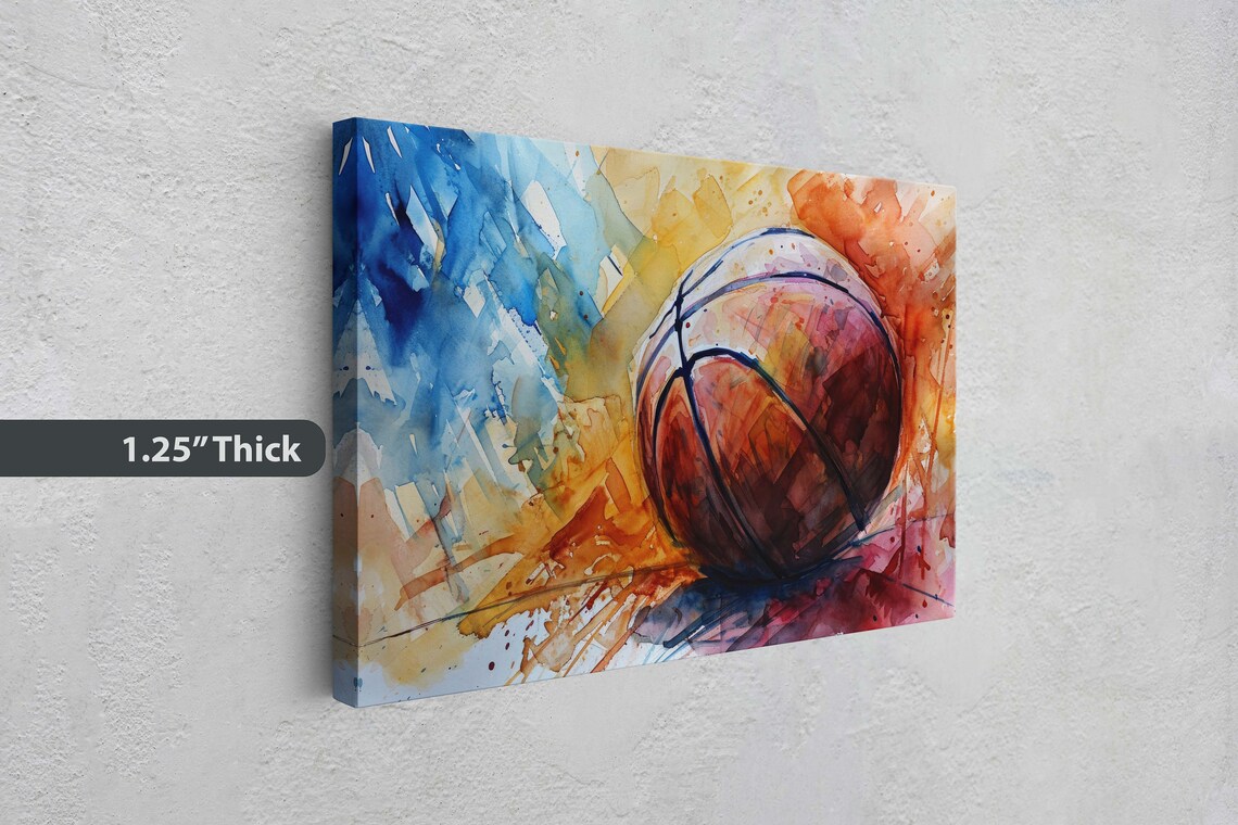 Basketball Watercolor Sports Decor Art Print - Image 3
