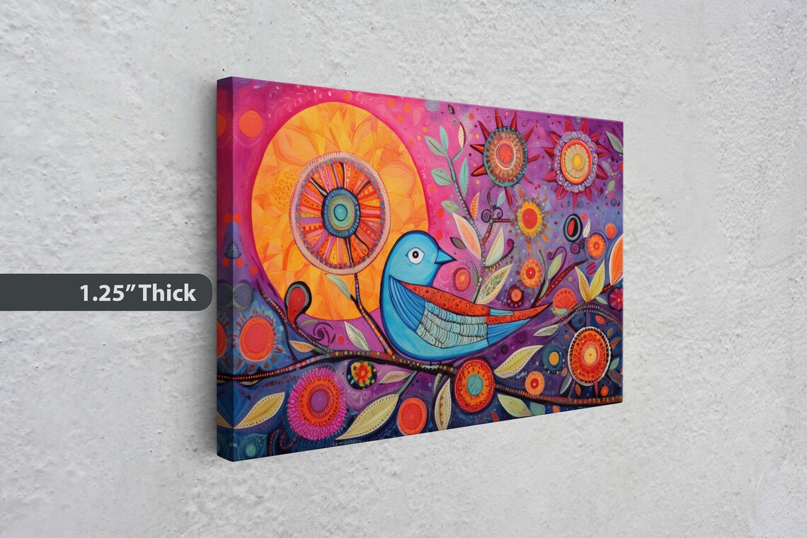 Abstract Blue Bird Art Print, Modern Animal Decor - Image 3
