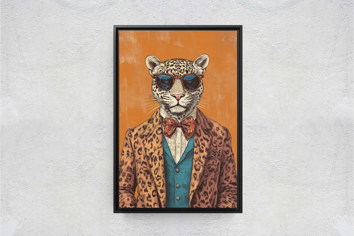 Hipster Leopard Cheetah Modern Animal Art Print