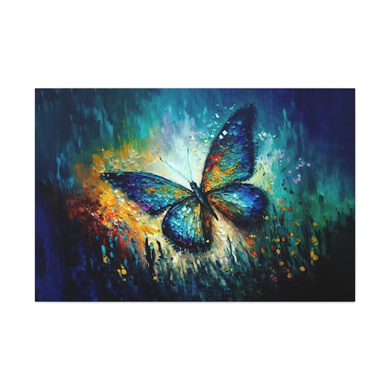 Colorful Butterfly Art, Oil-Painting Fantasy Print