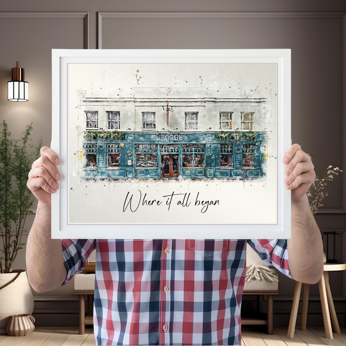 Custom Watercolor Frosty's Donut Shop Our First Date Gift Poster - Image 3