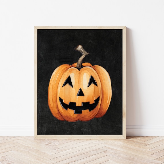 Friendly Jack O Lantern Pumpkin Smile Halloween Fall Autumn Decor Poster
