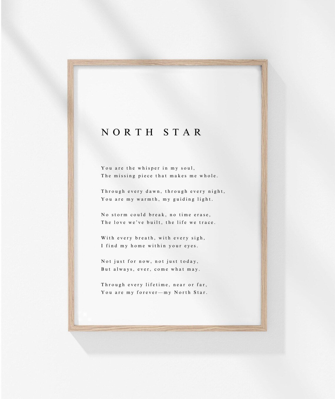 North Star Guiding Love Poem Romantic Partner Tribute Poster - Image 2