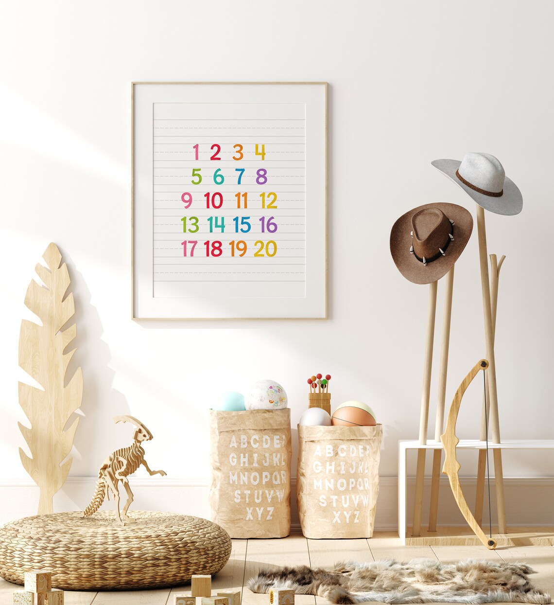 Colorful 1-20 Numbers Educational Poster Print - Image 3