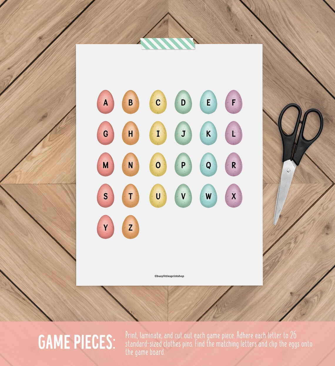 Easter Activity Letter Matching Game Art Print - Image 4