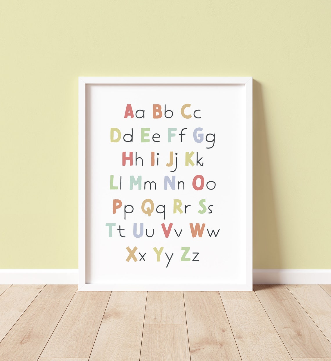 ABC Alphabet Upper And Lowercase Pastel Kids Nursery Learning Poster - Image 3