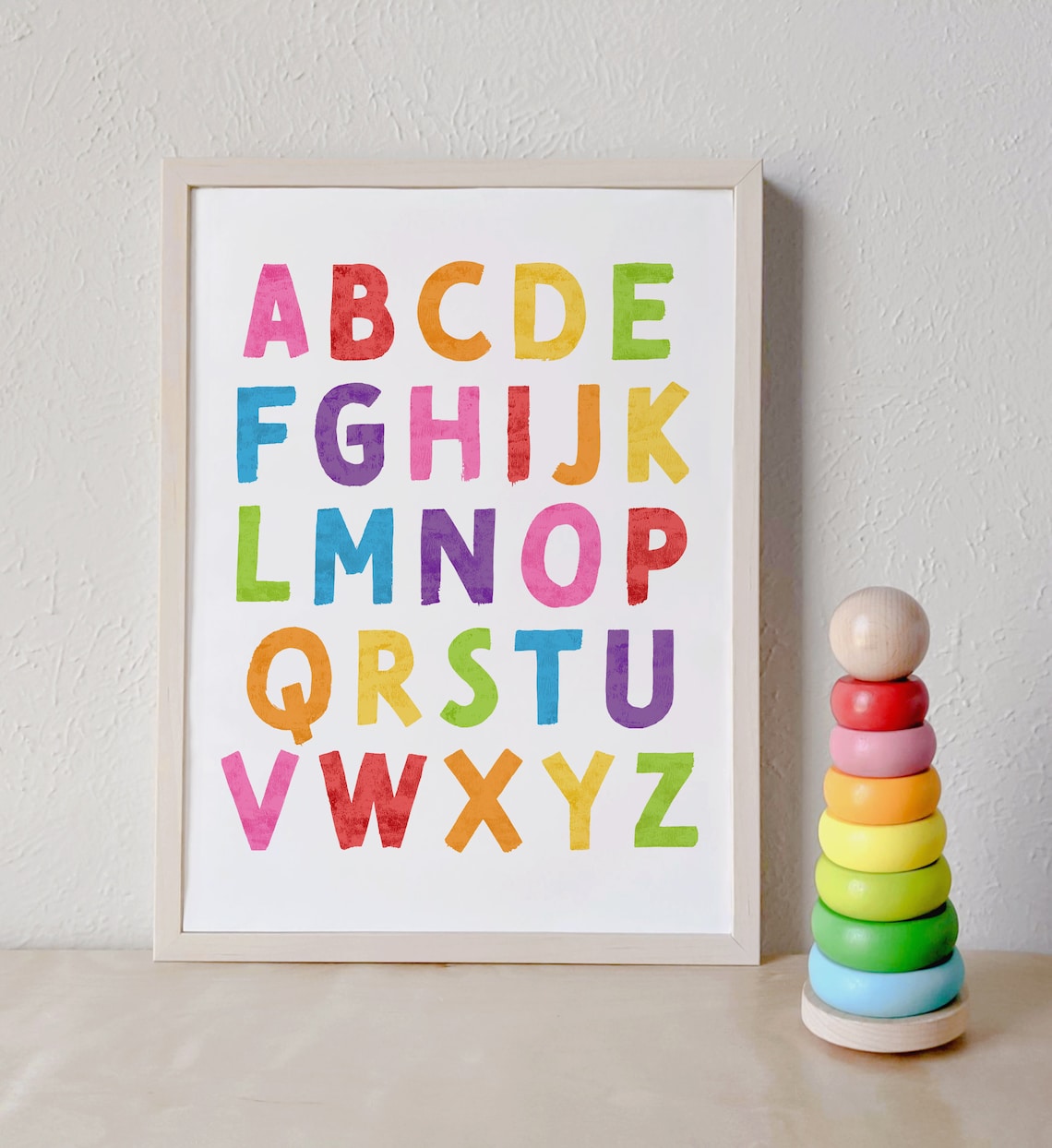 Rainbow Alphabet Nursery Art, Learning Poster - Image 3