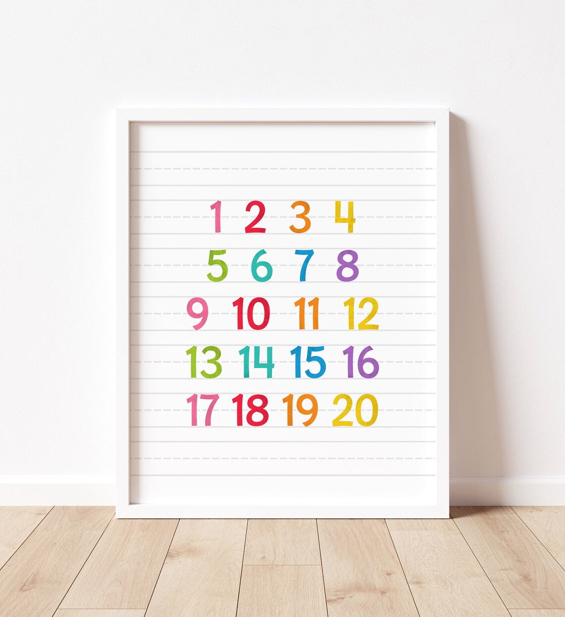 Colorful 1-20 Numbers Educational Poster Print - Image 2