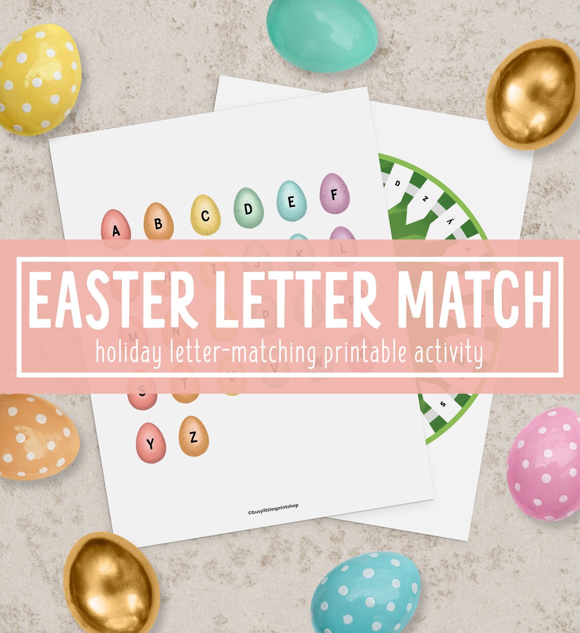 Easter Activity Letter Matching Game Art Print