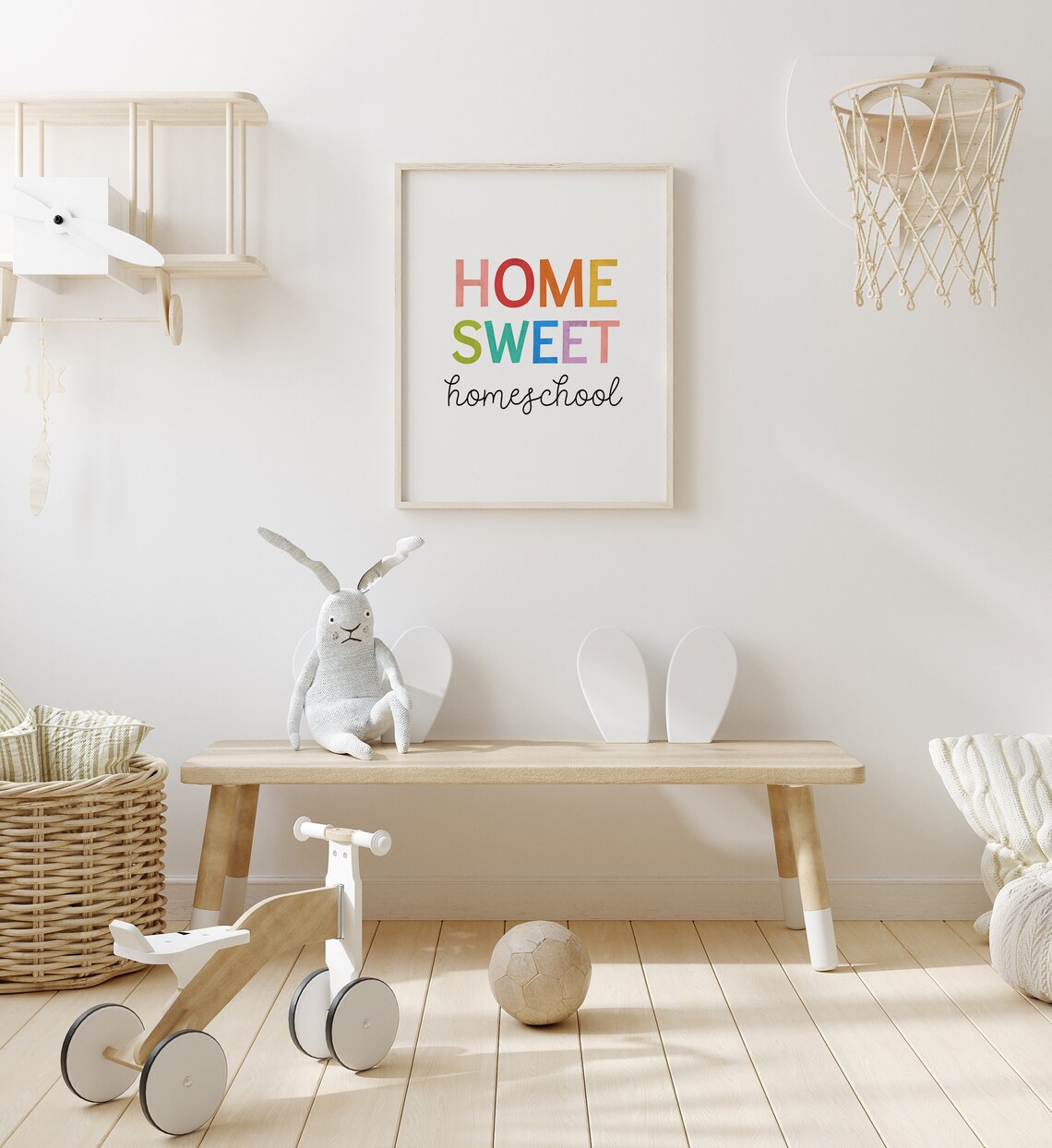 Home Sweet Homeschool Rainbow Letter Kids Wall Decor Quote Poster - Image 4