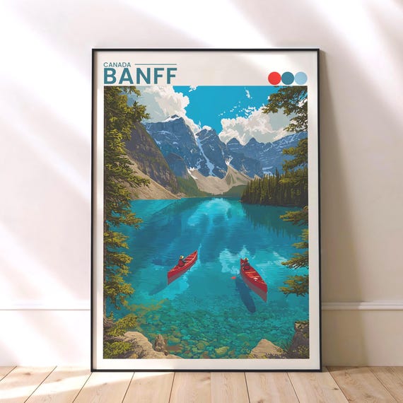 Banff Travel Poster National Park Print Rocky Mountains Wall Art