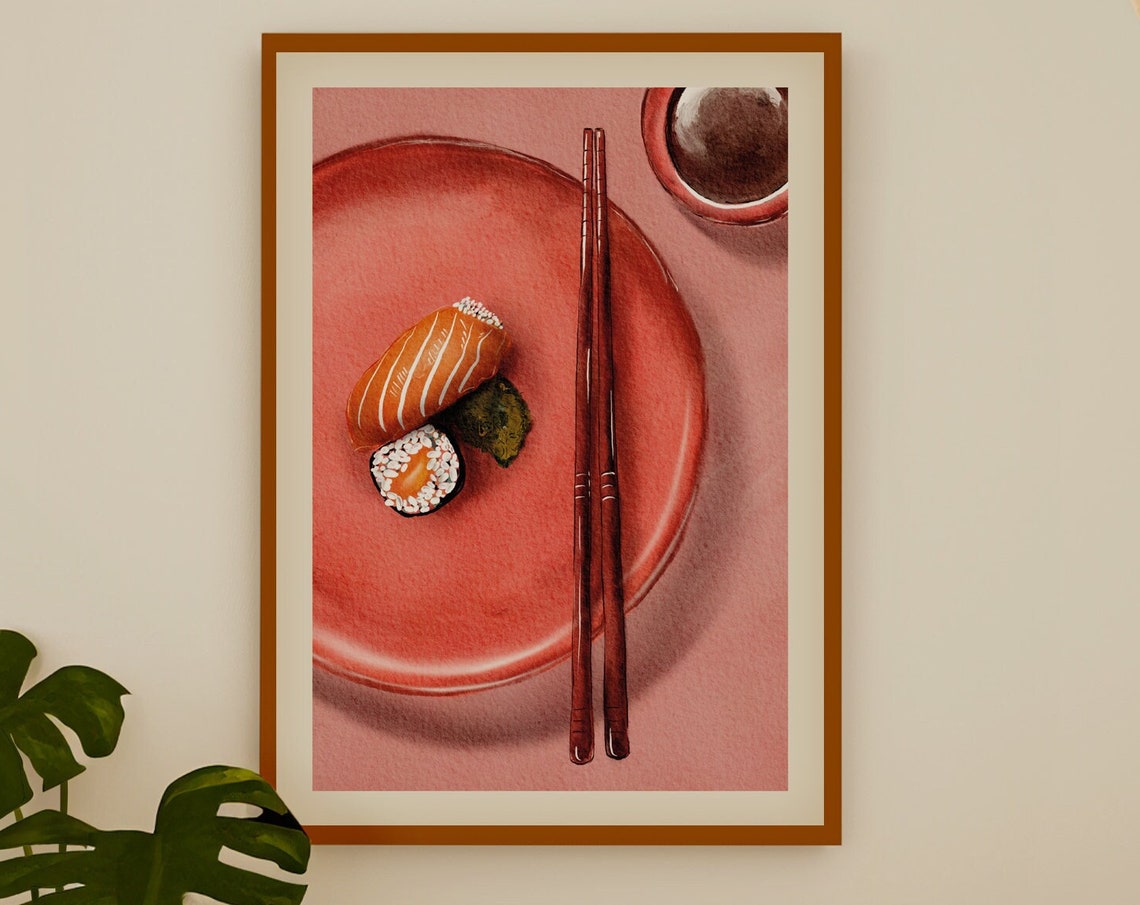 Japanese Print Japan Wall Art Foodie Gift Asian Cuisine Wall Art Decor Food Poster Sushi Club Print Kitchen Food Decor Sushi Lover