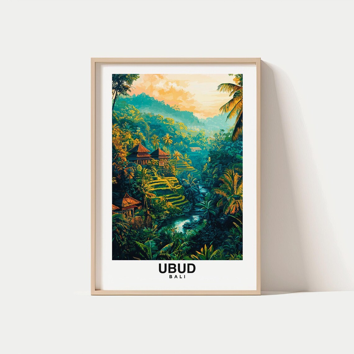 Ubud City Print Ubud Travel Poster Bali Travel Gift Ubud Bali Poster Ubud Gift Indonesian Culture Ubud Bali Poster