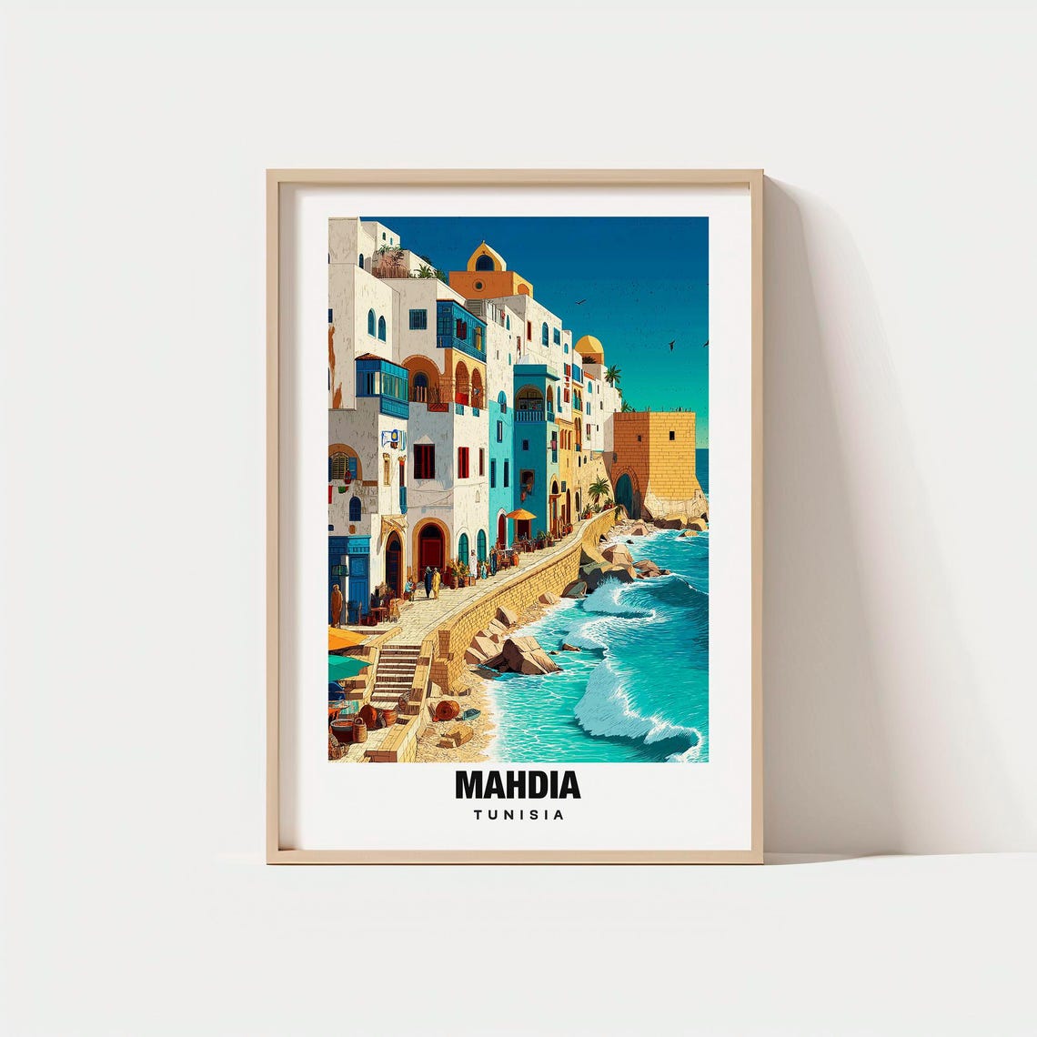Mahdia Tunisia Coastal Old Town Seaside Promenade Medina Poster