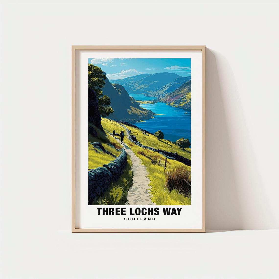 Three Lochs Way Scotland Highland Trail and Loch View Poster
