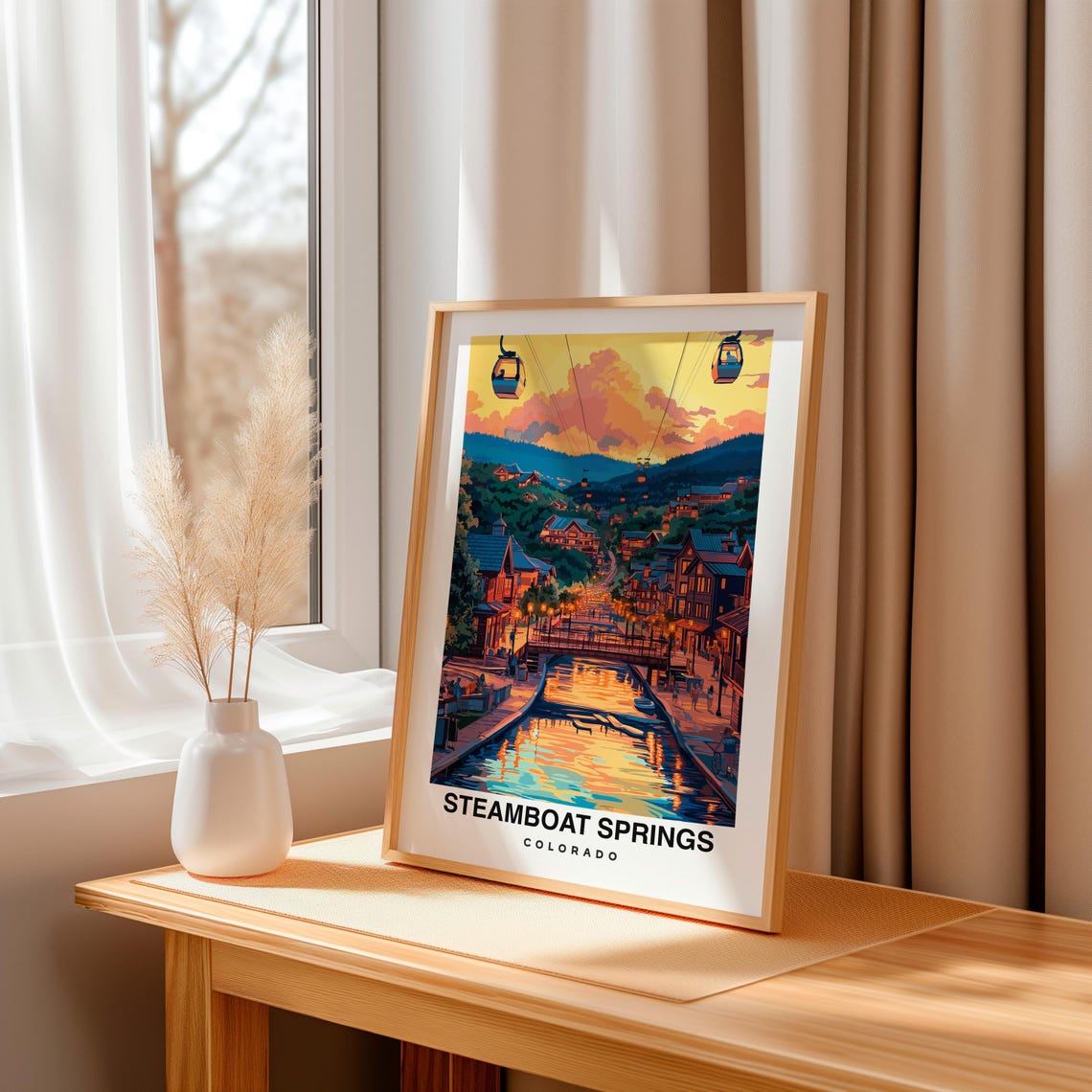 Steamboat Springs Travel Print Steamboat Springs Ski Poster Colorado Ski Poster Steamboat Springs Ski Resort Print - Image 3