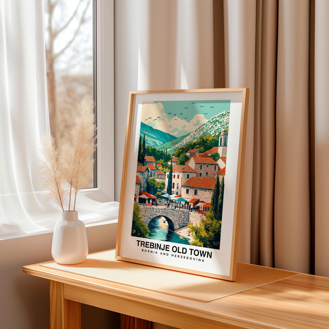 Trebinje Old Town Travel Print Wall Art Trebinje Bosnia And Herzegovina City Print Trebinje Old Town Travel Gift - Image 3