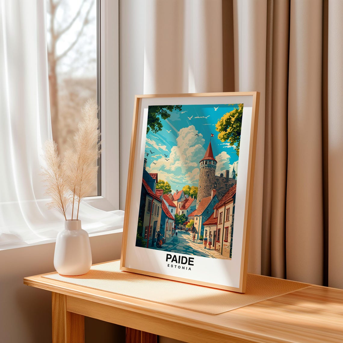 Paide Travel Print Wall Art Paide Estonia City Print Paide Travel Gift Paide City Poster Travel Gift Wedding Gift - Image 3